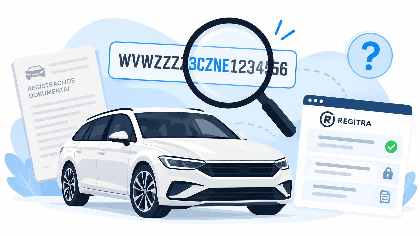 Automobilio VIN numerio ir registracijos duomenų patikra